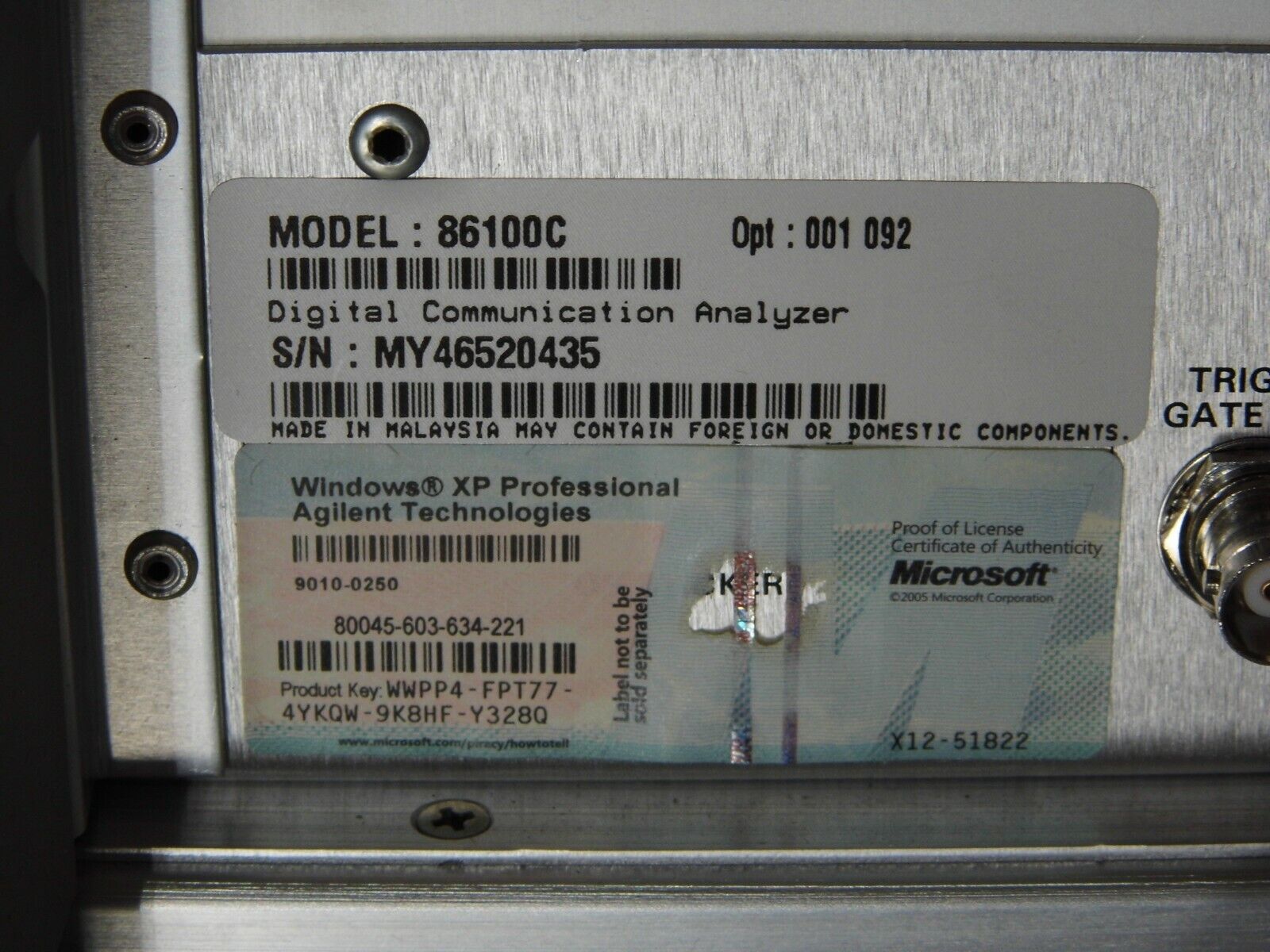 Agilent 86100C Infiniium DCA-J Oscilloscope Mainframe 001,092 Agilent 86100C Infiniium DCA-J Oscilloscope Mainframe 001,092